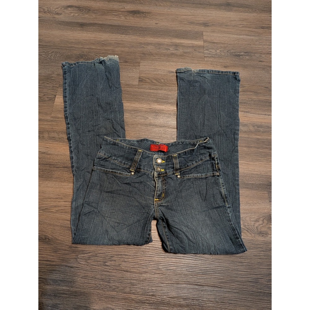 C'est Toi Y2K Low Rise Flare Leg Jeans Dark Wash Blue Size 9/10 Made in USA